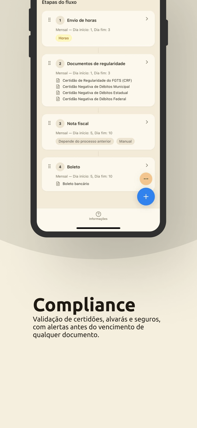 Compliance de prestadores no app do Contrasync