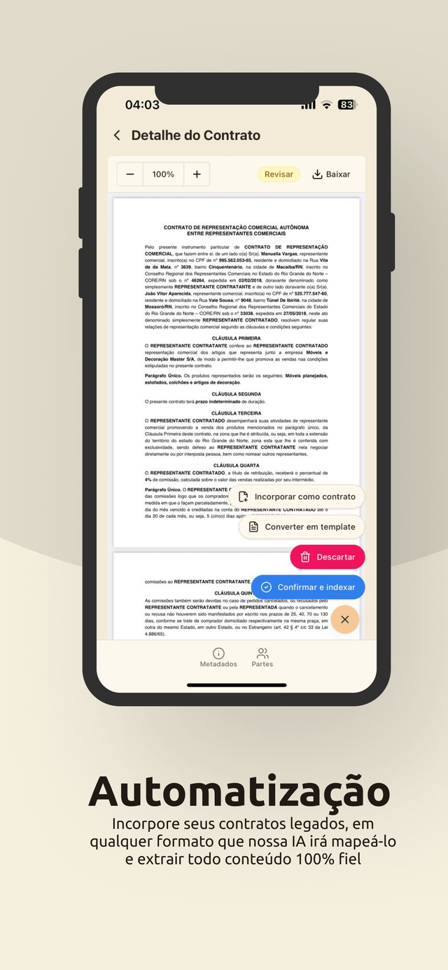 Importação de contratos antigos no app do Contrasync
